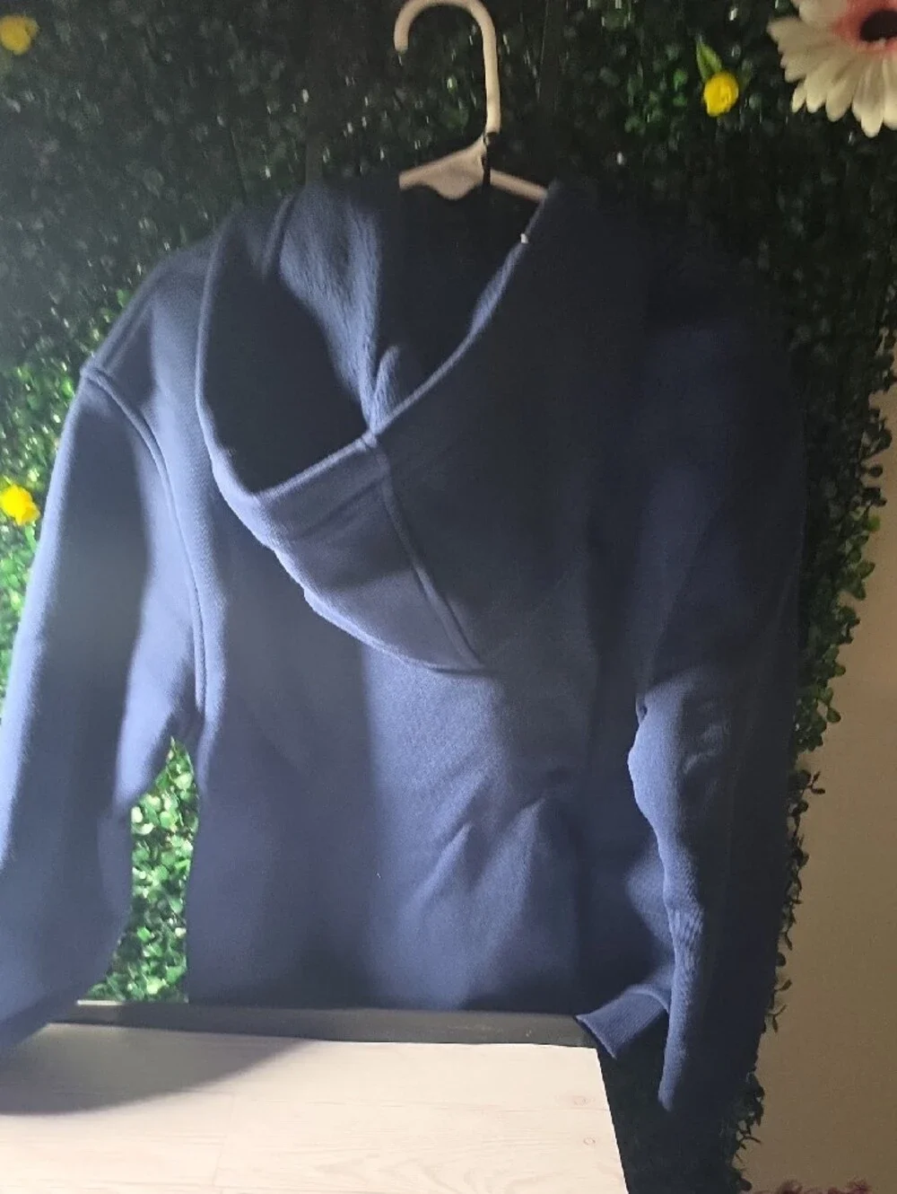 Kids Nike Navy Blue Crewneck Hoodie with Yellow Logo